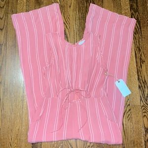 Leith Pink Striped Jumpsuit